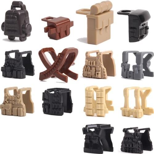 4pcs Kids Building Blocks Police Equipment Accessories Assemble Compatible Block Bricks Toys for Children Infant Early Education