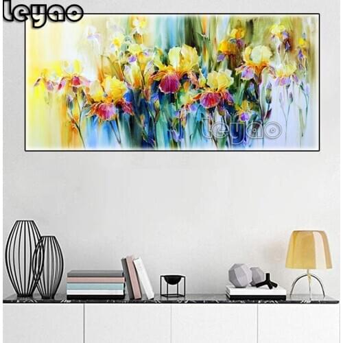 5D DIY Diamond Painting irises Flower Diamond Embroidery Full Round Drill Cross Stitch Mosaic Sale abstract floral Home Decor