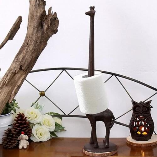 Anti-corrosion Great Iron Giraffe Bath Toilet Paper Holder Iron Paper Roll Stand Vintage for Living Room