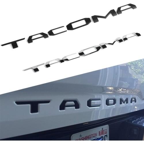 Car Styling For Toyota Tacoma Rear Trunk Letters Badge Sticker Tailgate Silver Black Font Logo Emblem Decals Cover Accessories