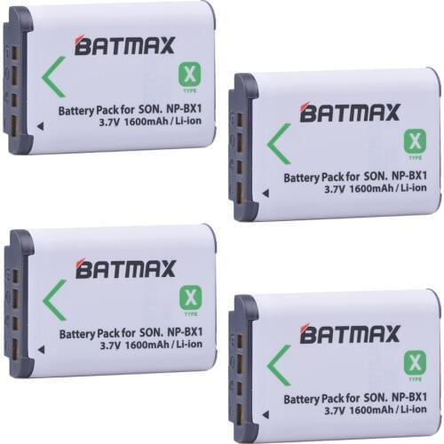 Batmax 4pc NP-BX1 NP BX1 np bx1 Camera Battery for SONY DSC RX1 RX100 RX100iii M3 M2 HX400 HX50 HX60 GWP88 PJ240E AS15 WX350