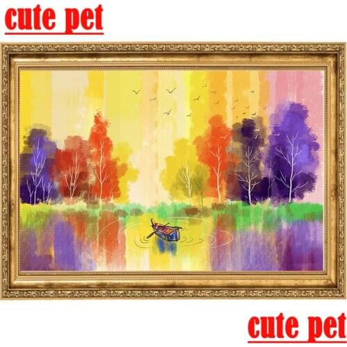 Large DIY Diamond Painting Color lake view cross-stitch Full square round Diamant Embroidery Handcraft Kit diamond Home Decor