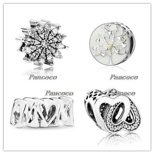 925 Sterling Silver Bead Charm Mum Script Beads Fit Pandora Women Bracelet & Bangle Necklace Diy Jewelry