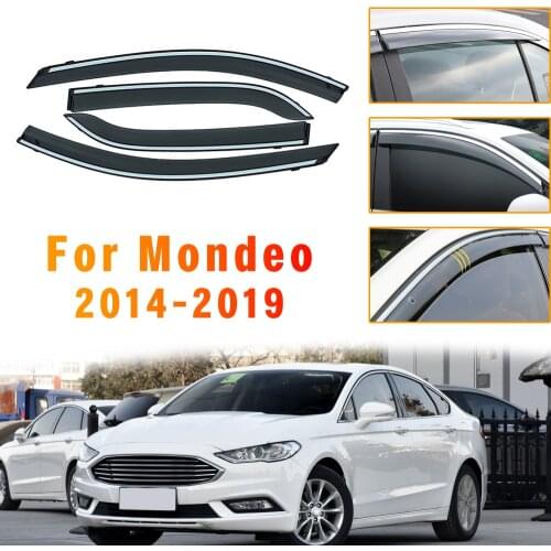 For Ford Mondeo 2014 2015 2016 2017 2018 ABS Car Smoke Window Sun Rain exterior visor Deflector Guard Styling Accessories 4PC