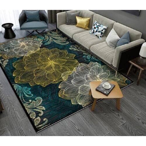 European abstract embossed plant flower 3D floor Self-adhesive Wall Paper 3D Floor Decoration Painting