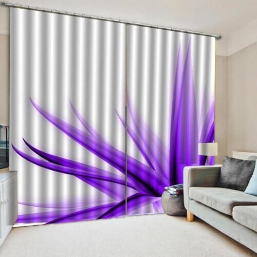 Purple curtains flower Luxury Blackout 3D Window Curtains For Living Room Bedroom Customized size