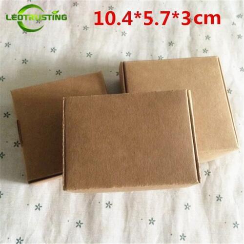Leotrusting 50pcs 10.4*5.7*3cm Brown Kraft Paper Box Natural Kraft Paper Gift Packaging Box Handmade Soap Paper Cardboard Box