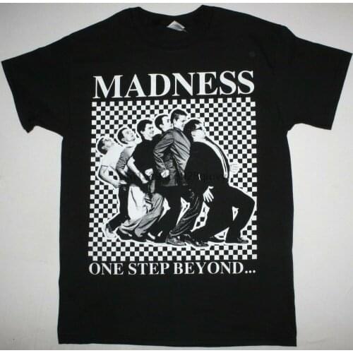 MADNESS ONE STEP BEYOND MENS BLACK T SHIRT TWO TONE SKA ROCKSTEADY