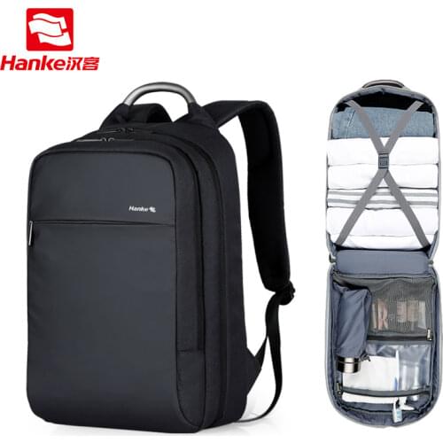 180° Patent Luggage Design Men Backpack Business Laptop Backpack Women Travel Bag 18" Expandable RFID Anti-theft H6758