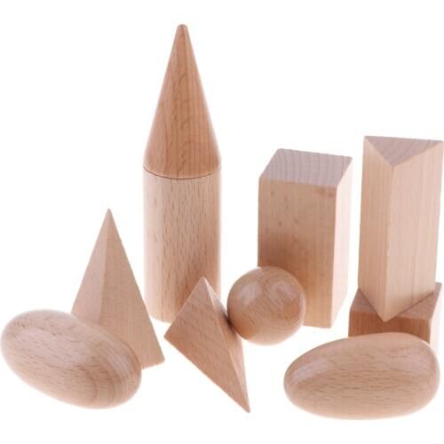 Set Of 10 3D Geometric Solids For Elementary Home Teaching Supplies