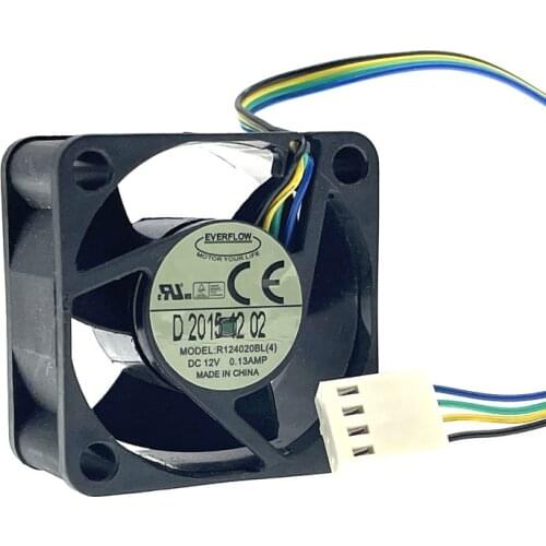 New R124020BL(4) 40mm 12V PWM Cpu 1U 2U Cooling Fan,40X40X20mm 4cm Dual Ball Bearing Mute Silent Quiet Heatsink Cooler 5700RPM