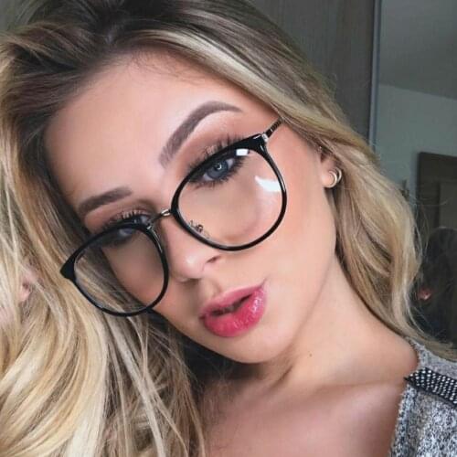 Sexy Black Glasses Frame Luxury Brand Designer Eyeglasses Frame Women Clear Lens Aooly Temples Myopia Nerd Glasses Female Oculos