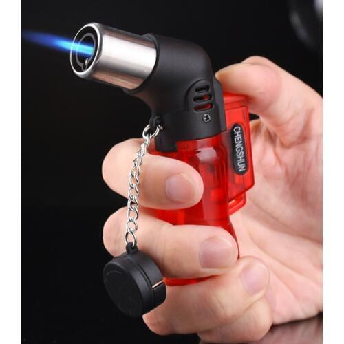 Spray Gun Butane Torch Jet Lighter Windproof Gas Cigarette Turbo Keychain Lighter Inflatable Portable Gasoline Cigar Outdoor