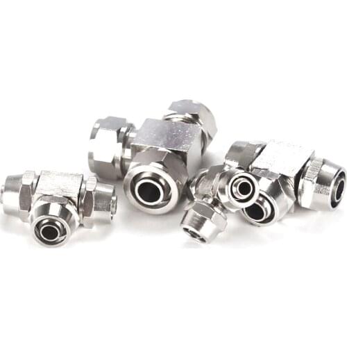 Pneumatic Components Pneumatic Quick Coupler 4mm 6mm 8mm 10mm 12mm Three Way Fittings Connector for Hose Tube