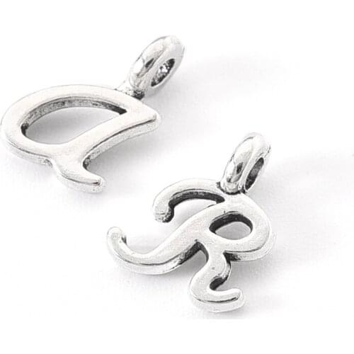 N84D 26 English Letters Silver Metal Retention Pendants Alphabets Charms Fit Fashion Earring DIY Jewelry Making Accessory