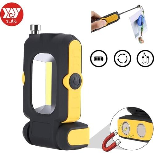 Portable COB Work Lamp LED Magnetic Flashlight Outdoor Camping COB Lantern 3 W Battery-operated Multi-use Working Light