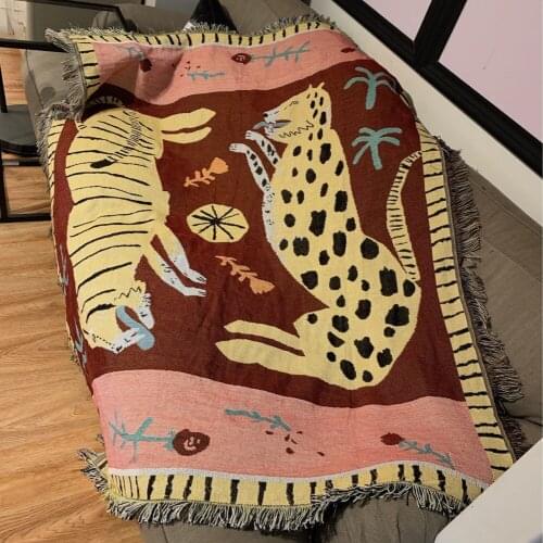 Casual Blankets Carpet Decoration Pink Panther Carpet Sofa Leisure Carpet Original Single Tapestry Sofa Mat