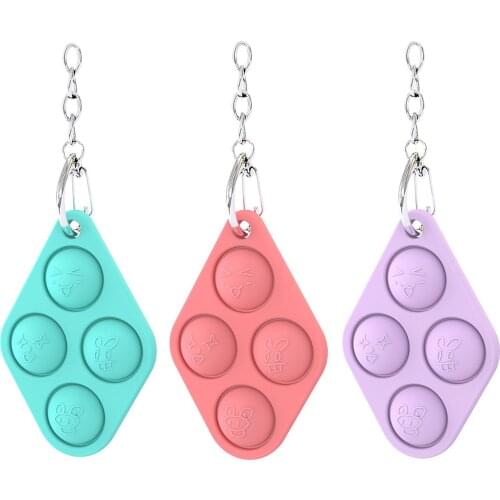 Simple Dimple Fidget Toy Silicone Sensory Popper for Kids and Adults Anxiety Stress Relief Autism Hand Key Ring Keychain