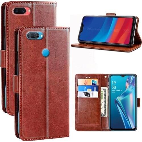 Luxury Leather Wallet Case For OPPO A12 A12S A12E A5 A5S AX5 AX5S A3S A7N A7 2018 A11K Holder Card Slots Flip Cover Stand Bag