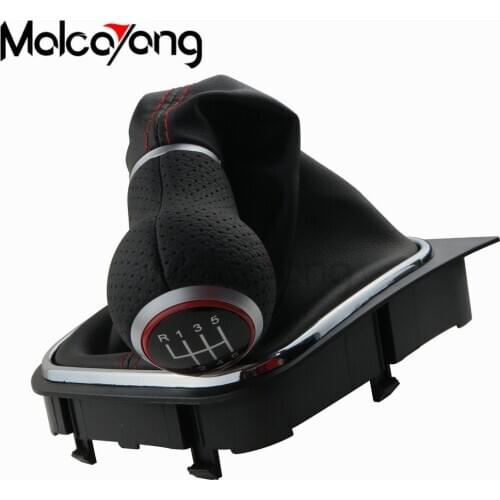 Red Silver Ring 6 Speed Manual Gear Shift Knob For V-W Volkswagen Golf 5/6 MK 5/6 Scirocco(2009) Octavia Lever Stick Pen