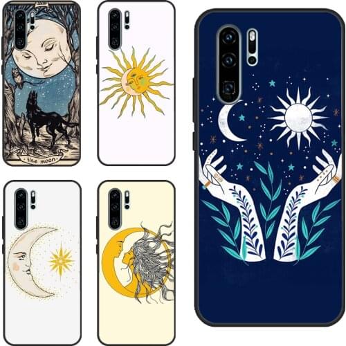 Sun Moon Art For Huawei P30 Lite P40 P20 Pro Nova 5T P Smart 2019 Case For Honor 20 10 X Lite 8X 9X