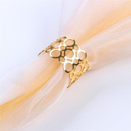 Spot metal gold size round napkin ring table decoration wedding banquet western restaurant family party table decoration