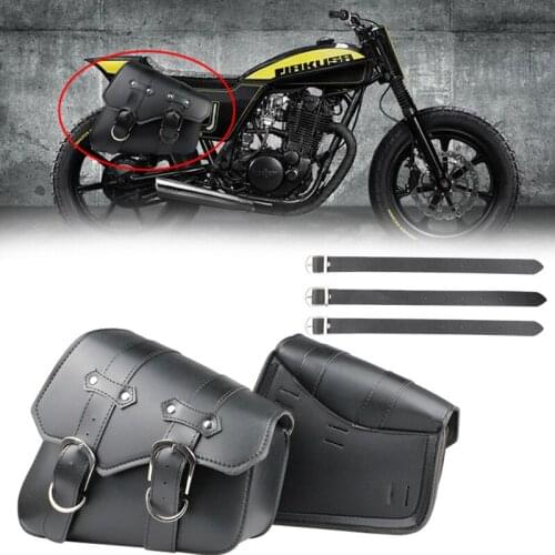 Universal PU Leather Motorcycle Saddlebag Side Tool Luggage Storage Bags for Honda/Suzuki/Kawasaki/Yamaha