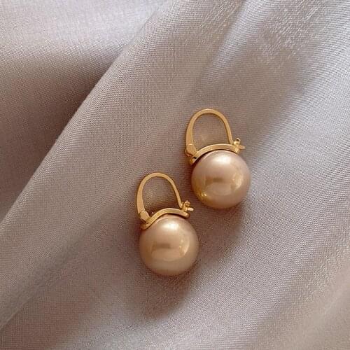 Korean Fashion Pearl Retro Earrings for Women Statement Ear Jewelry Gifts