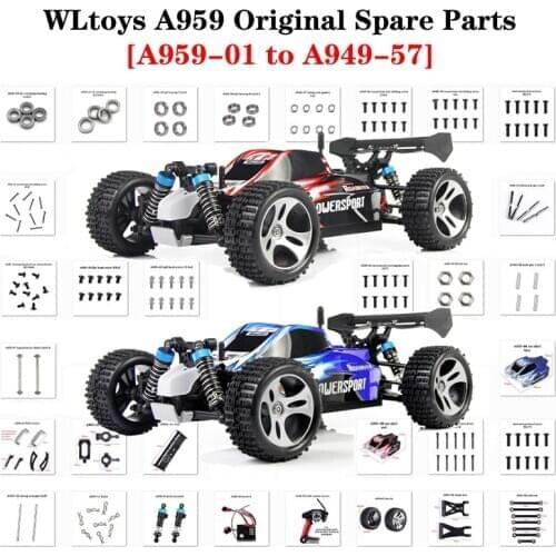 WLtoys 1:18 RC Car Spare Parts For A949/A959/A969/A979 High-Speed Car Original Accessories Screw/bearing/bolt A959-01 to A949-57