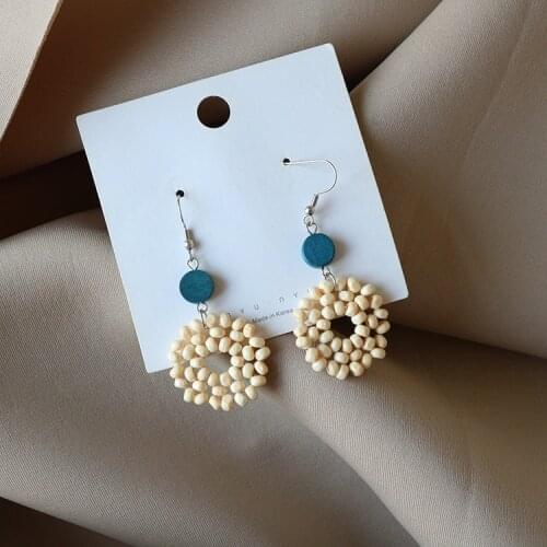 Japan&Korea retro earrings Forest series original silver needle ear hooks spiral ear clips long and thin ear clips jewelry women