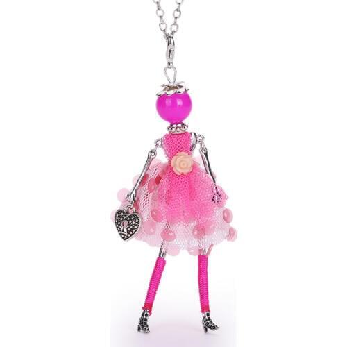 YLWHJJ new women fashion statement necklaces doll princess rose Red pendant classic fashion jewelry to send girls gifts choker