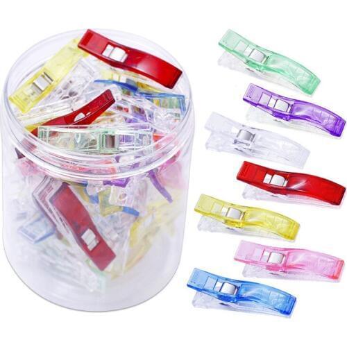 50PCS Plastic Sewing Clips Garment Clips Clamps for DIY Patchwork Fabric Quilting Sewing Knitting Sewing Craft Quilt Clip
