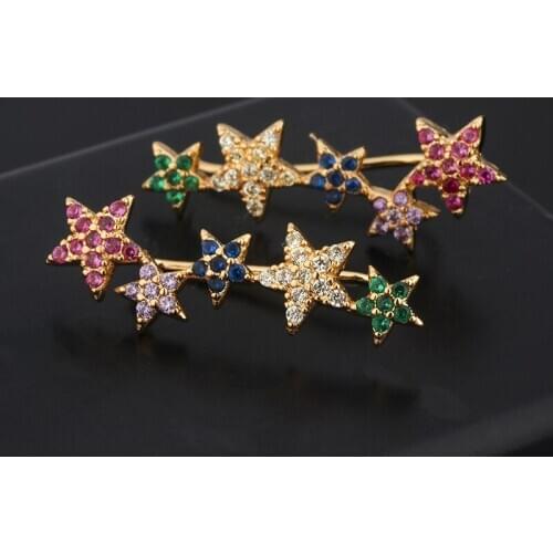 Funmode Fashion Star Shape Design Women Accessories Stud Earrings For Bridal Party Show Jewelry FE37