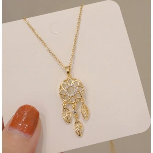 2021 New fashion Dream Catcher Series Jewelry Necklace Titanium Steel Chain Opal Pendant Necklace Collares For Women Gifts
