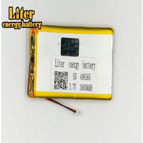 1.0MM 2pin connector 406585 3.7v 3600mah rechargeable lithium polymer Tablet PC e-books GPS PDA Digital Products