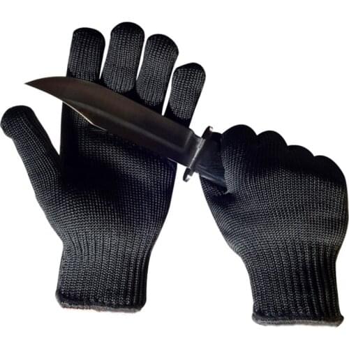 1 Pair Level 5 Anti-cut Gloves Safety Cut Proof Stab Resistant Wire Metal Work Gloves Garden Kitchen Household Outdoor Camping