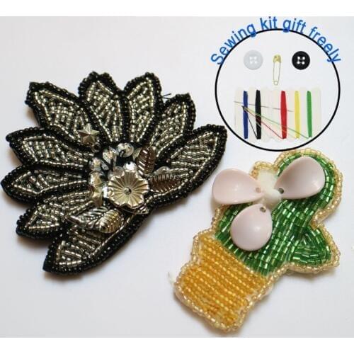 1pc 3D Handmade flower beaded Patches for clothing DIY sew on sequin rhinestone parches Beads appliques for hats bags