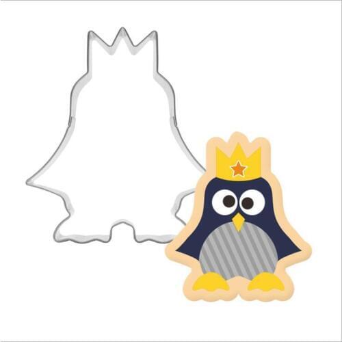 1pcs patisserie reposteria Cartoon Crown Penguin Cookie Cutter Fondant Cake Decor Tools Cupcake Biscuit Pastry Shop Mould Bakery