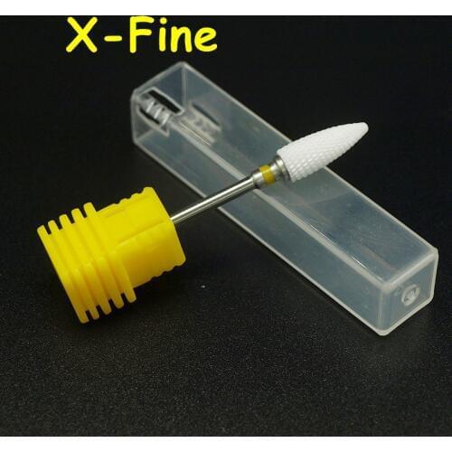 1*X-Fine Bullet Ceramic Nail Drill Bit Electric Manicure Machine Accessories Nail Art Tools Electric Manicure Milling Nail Files