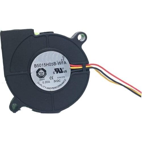 2PCS FAN FOR 5CM 5015 5V 0.35A B5015H05B-WFA 3 wire dual ball bearing turbo fan blower