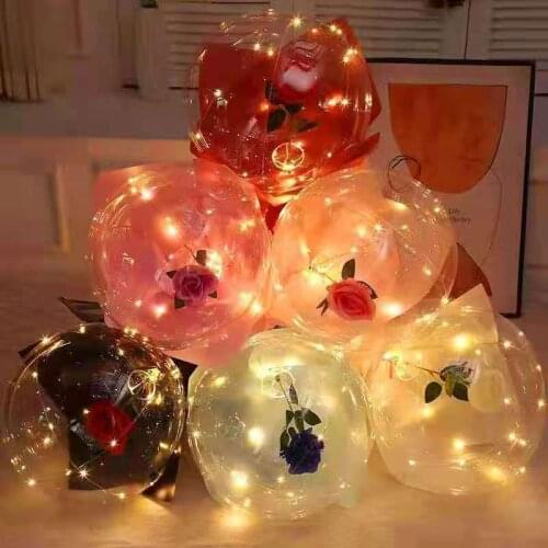 20 Inch Rose Bobo Balloon Transparent Balloon Baby Shower Happy Birthday Party Wedding Decoration Globos Valentines Day Gift