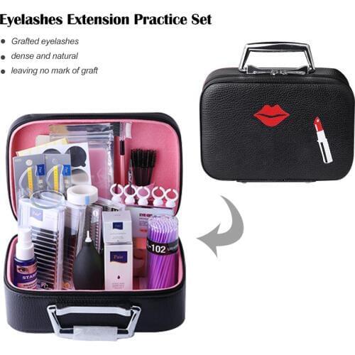 22PCS Beauty Salon Special Eyelash Extension Kit Eyebrow Comb Fake Eyelashes Tweezers Glue Gel Remover Eyelashes Extension Pract