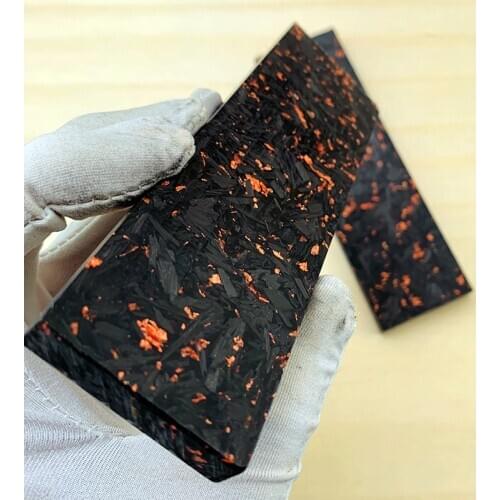 4mm 9mm Marbled CF Carbon Fiber Black Marble with resin, copper powder Compression plate Knife handle patch plate-1piece