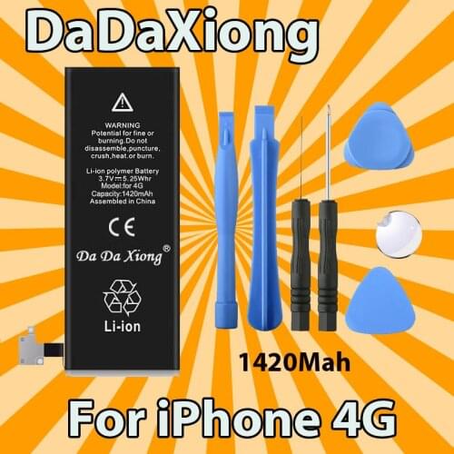 Original Da Da Xiong Battery For iPhone 4 4G 1420mAh Real Capacity With Machine Tools Kit Replacement Batteries