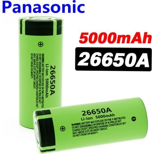 Panasonic100% Original New Battery 26650A 3.7V 5000mAh High Capacity 26650 Li-ion Rechargeable Batterie for LED flashlight