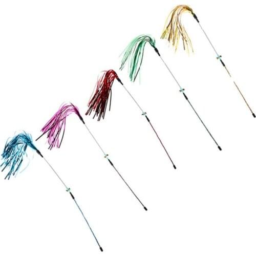 Pet Cat Acrylic Spring Loud Paper Tease Cat Stick Funny Cat Feather Toys Pet Cat Interactive Stick Toy Interactive With Cat