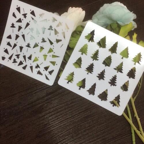 2pcs Xmas Tree Scrapbooking tool card DIY album masking spray painted template drawing stencils laser cut template KW7072304