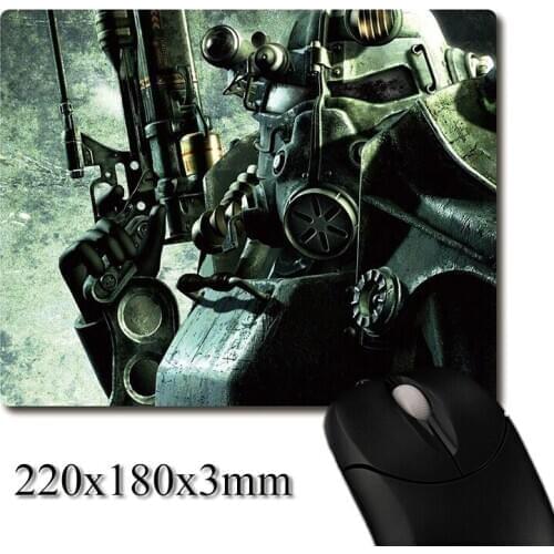 T-45 Power Armor CG of PC Game printed Heavy weaving anti-slip rubber pad office mouse pad Coaster Party favor gifts 220x180x3mm