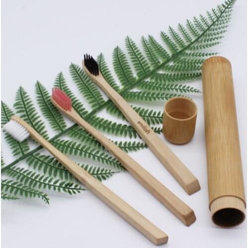 1pc Natural Bamboo/PP Tube For Toothbrush Eco Friendly Travel Case Handmade Bamboo Toothbrush Tube Portable Travel Packing