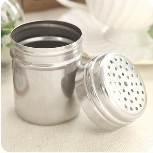 Stainless Steel Spice Jar Simple Silver Lid Seasoning Box Durable Kitchen Tools Salt Condiment Cruet Storage Box